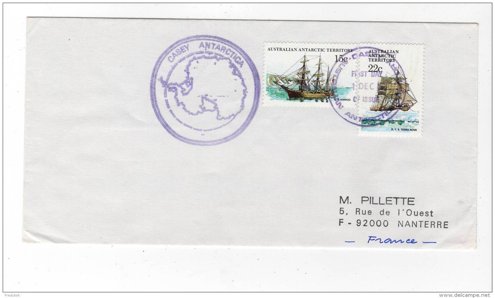 LETTRE - Australian Antarctic Territory -  CASEY : 01/12/1980 - Lettres & Documents