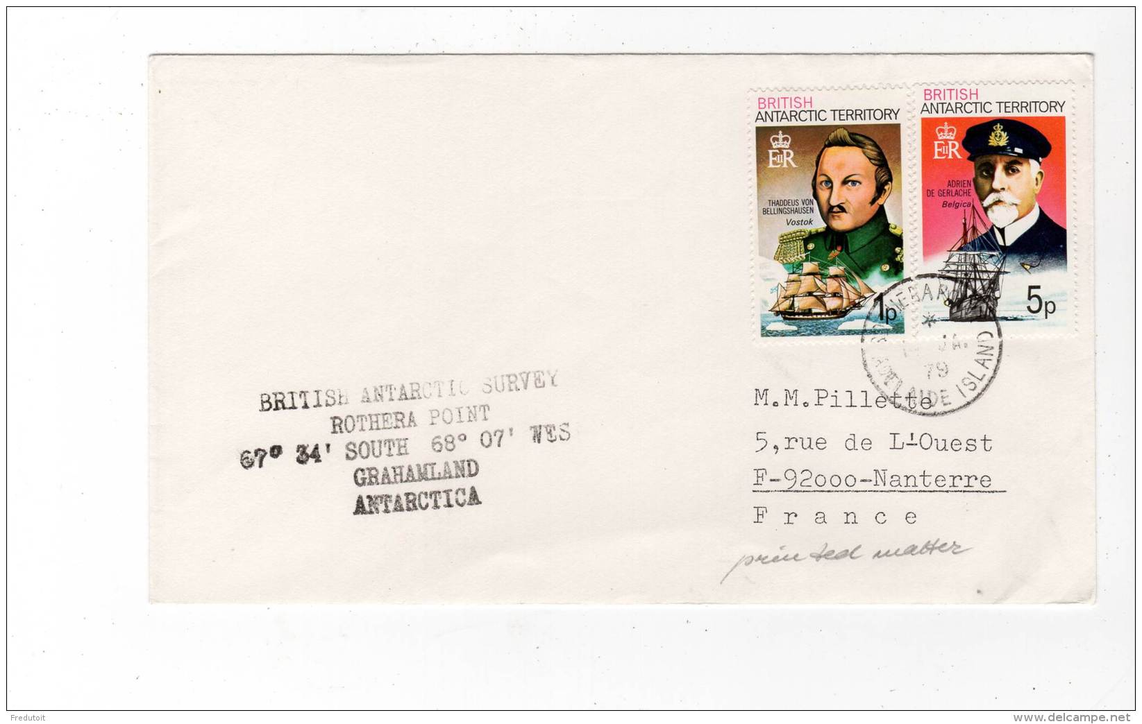 LETTRE - British Antarctic Territory - Adélaide Island  01/01/1979 - Lettres & Documents