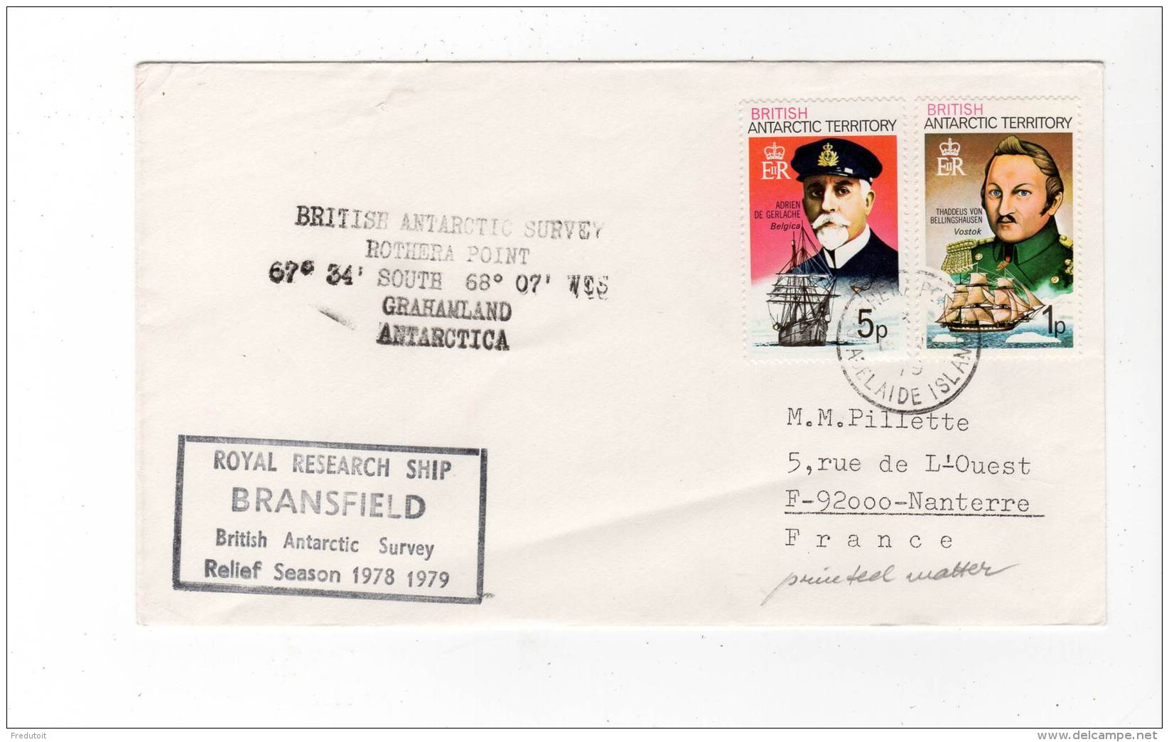 LETTRE - British Antarctic Territory - Adélaide Island  01/01/1979 - Storia Postale