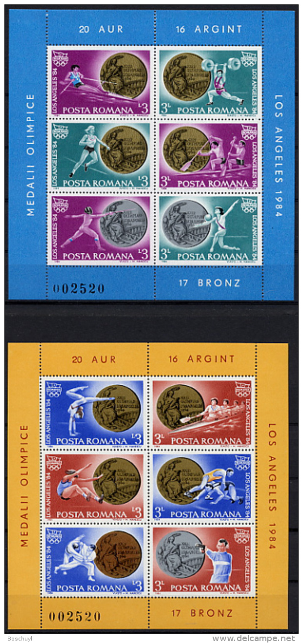 Romania, 1984, Olympic Summer Games Los Angeles 1984, MNH, Michel Block 209-210 - Autres & Non Classés