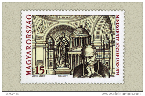 Hungary 1992. Josef Mindszenty Stamp MNH (**) Michel: 4189 / 1.20 EUR - Neufs
