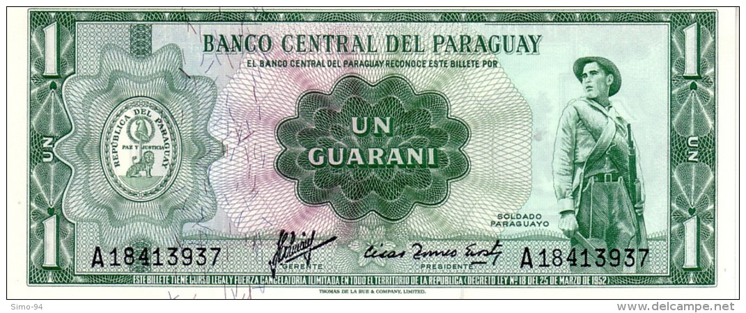 Paraguay P.193 1 Guarani 1963 Unc - Paraguay