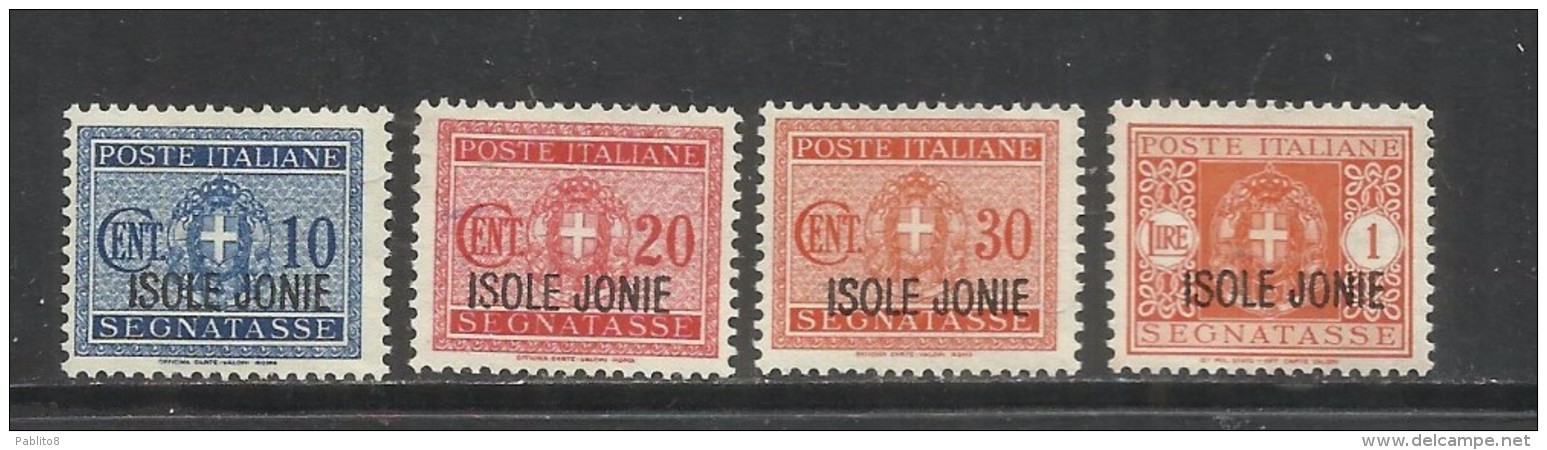 ISOLE JONIE 1941 SEGNATASSE TAXES TASSE SOPRASTAMPATI D´ITALIA ITALY OVERPRINTED SERIE COMPLETA COMPLETE SET MNH - Îles Ioniennes