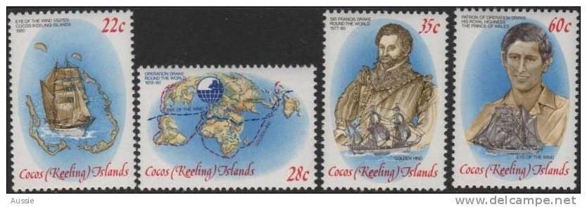 Cocos Keeling Islands 1980 Yvertn° 61-64 *** MNH Cote 4 Euro Opération Drake - Kokosinseln (Keeling Islands)