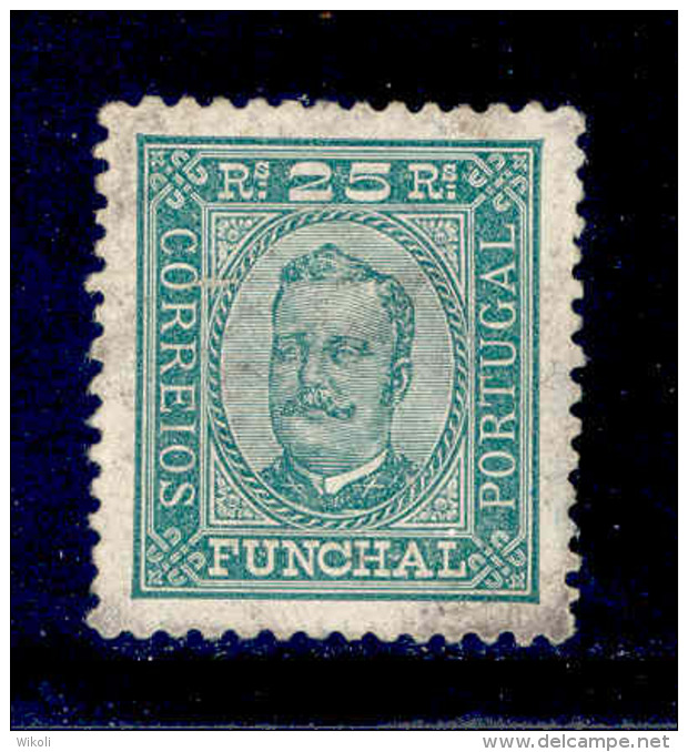 ! ! Funchal - 1892 D. Carlos 25 R - Af. 05 - Used - Funchal