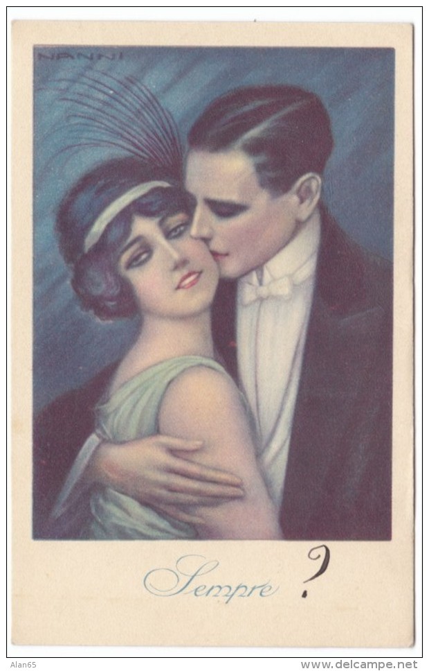 Nanni Artist Image, 'Ritorno' Romance, Fashion, C1920s Vintage #26-B Postcard - Nanni