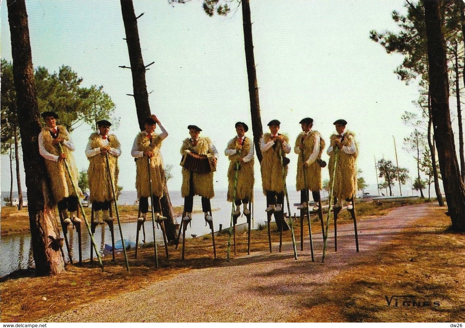 Visage Des Landes - Folklore - Bergers Sur Leurs échasses (poème De Georges Cazenave) - Carte Non Circulée - Elevage