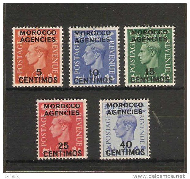 MOROCCO AGENCIES  1951 SET SG 182/186 LIGHTLY MOUNTED MINT Cat £8.75 - Morocco Agencies / Tangier (...-1958)