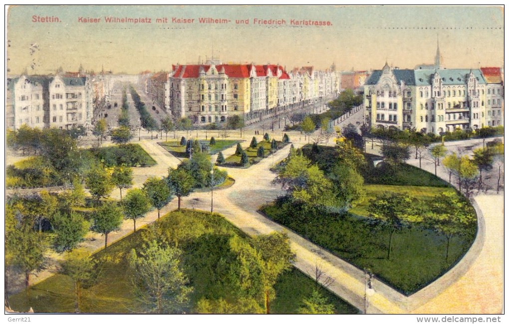 POMMERN - STETTIN / SZCZECIN, Kaiser Wilhelm Platz, 1913 - Pommern