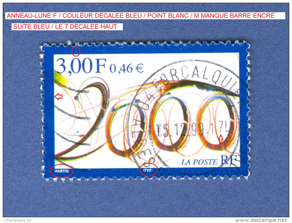 * 1999 N° 3291  COMPOSITION NOMBRE / 15.12.1999   OBLITÉRÉ YVERT 0.60 € - Usados