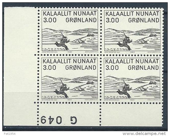 Groënland 1980, N°112 Neuf En Bloc De 4 Avec Marque, Aron De Kangeq - Unused Stamps