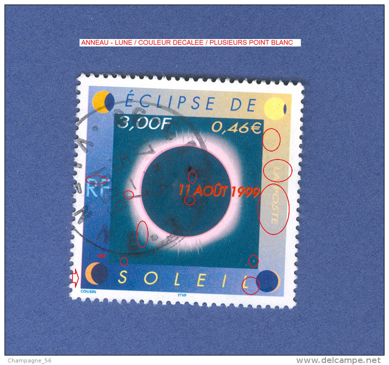 * 1999 N° 3261  ECLIPSE DE SOLEIL  15.7.1999  OBLITÉRÉ - Used Stamps