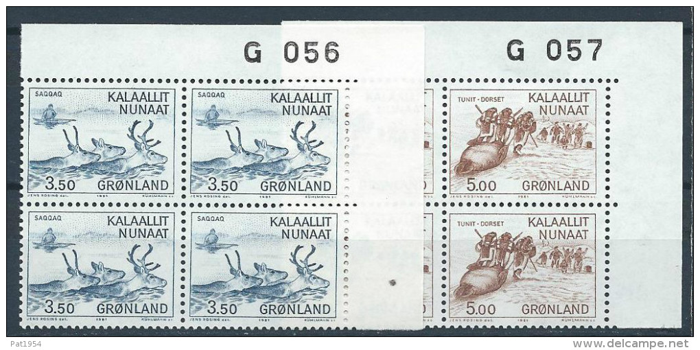 Groënland 1981, N°119/120 Neufs En Bloc De 4 Avec Marque, Culture Esquimaude - Nuevos