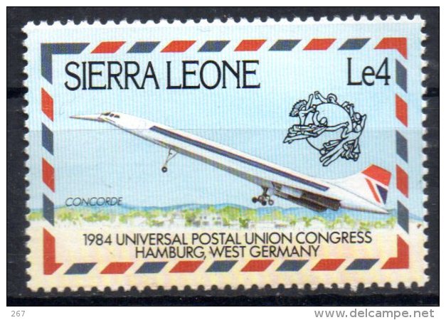 SIERRA LEONE     N° 588 * *  ( Cote 5e )   Avions Concorde Upu - Concorde