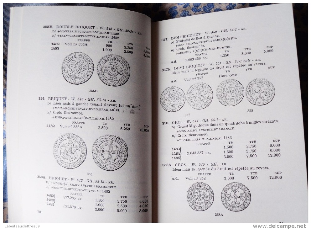 CATALOGUE LES MONNAIES DES DUCS DE BRABANT-J. DE MAY-1467-1598-TOME II -N°7-1976 - France