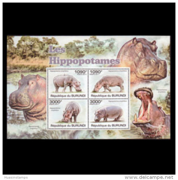 BURUNDI 2011 - Scott# 826 S/S Hippopotames MNH - Neufs