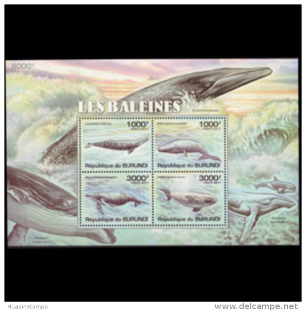 BURUNDI 2011 - Scott# 861 S/S Whales MNH - Unused Stamps