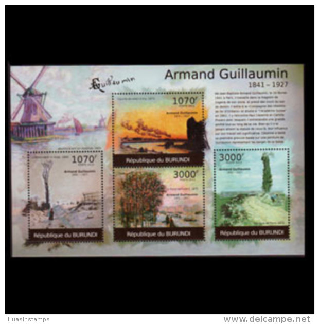 BURUNDI 2012 - Scott# 1036 S/S Guillaumin Ptgs MNH - Unused Stamps
