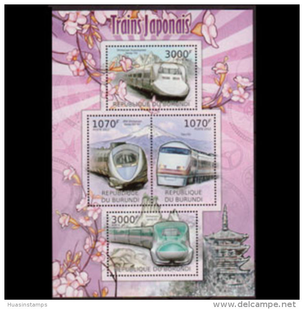 BURUNDI 2012 - Scott# 1065 S/S Japan Trains MNH - Unused Stamps