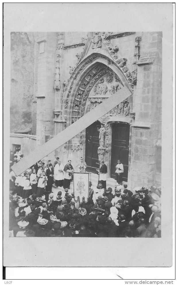 Damartin En Goële Arrivée D'une Procession Devant L'église 1 Carte Photo 1914-1918 14-18 Ww1 Wk1 - War, Military