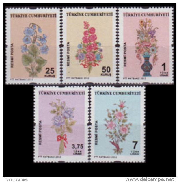 TURKEY 2012 - Scott# O294-8 Flora Designs Set Of 5 MNH - Unused Stamps