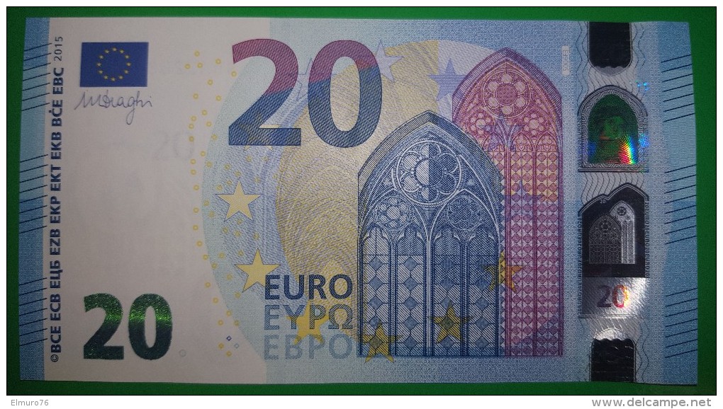 20 EURO S006F3 Draghi Italy Serie SD Perfect  UNC - 20 Euro