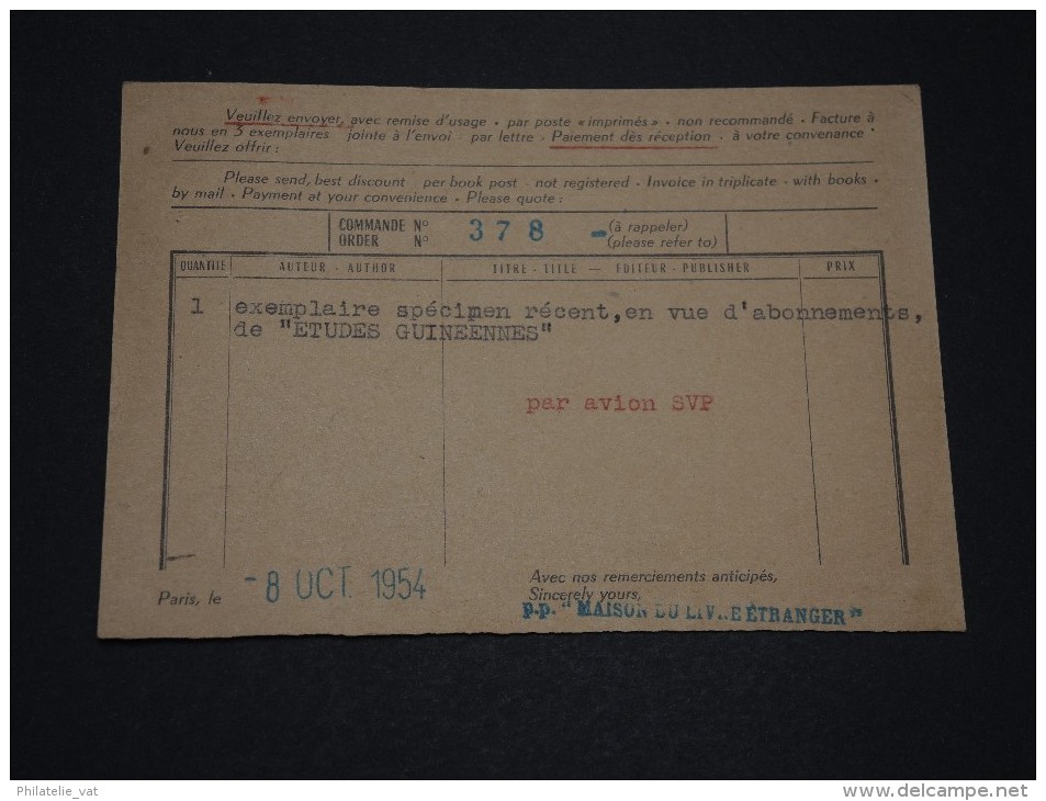 GUINEE FRANCAISE – Env De France Pour KONAKRY - Détaillons Collection - A Voir – N° 17312 - Cartas & Documentos