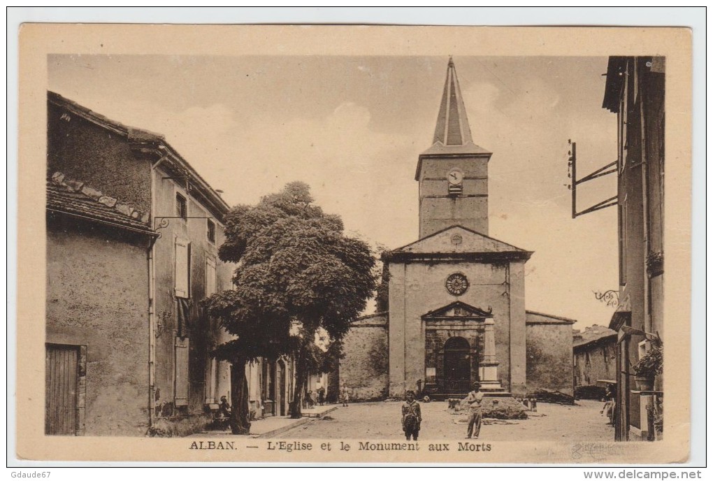 ALBAN (81) - L'EGLISE ET LE MONUMENT AUX MORTS - Alban