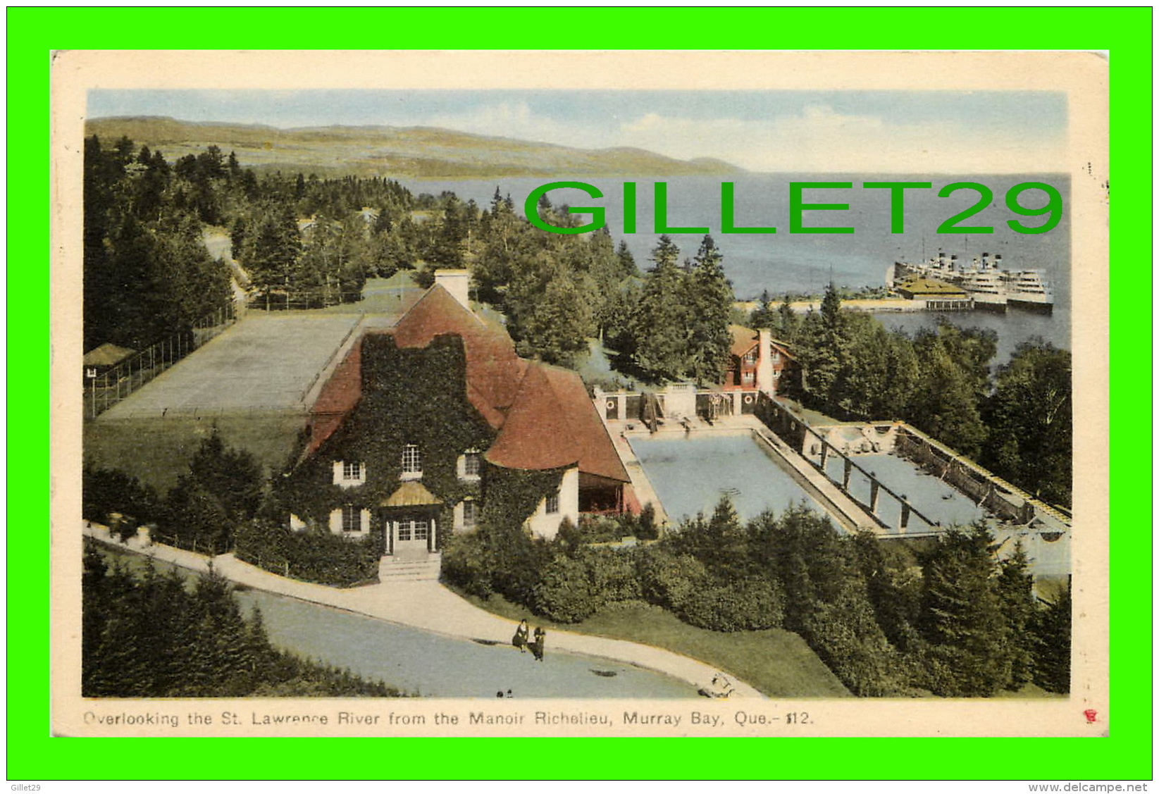 MURRAY BAY, QUÉBEC - OVERLOOKING THE ST LAWRENCE RIVER FROM THE MANOIR RICHELIEU - ANIMATED - SHIPS - PECO - - Autres & Non Classés