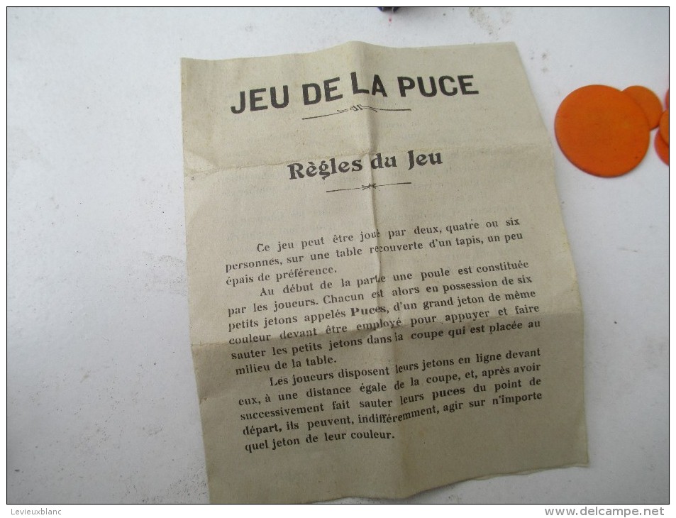 Jeu Ancien/"La Puce"/Jeu De Société / Coupe, Jetons , Dés Et Régle Du Jeu/ Vers 1880-1900  JE142 - Other & Unclassified