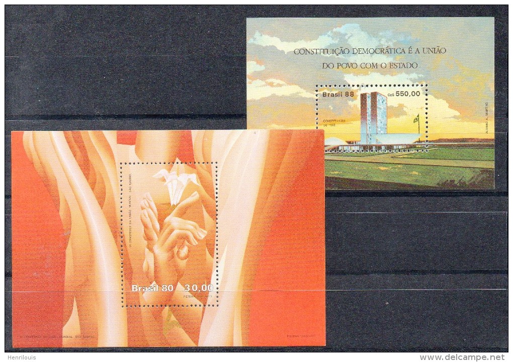 BRESIL   Timbres Neufs **  De 1980 Et 1988   ( Ref 3565 ) - Blocks & Sheetlets