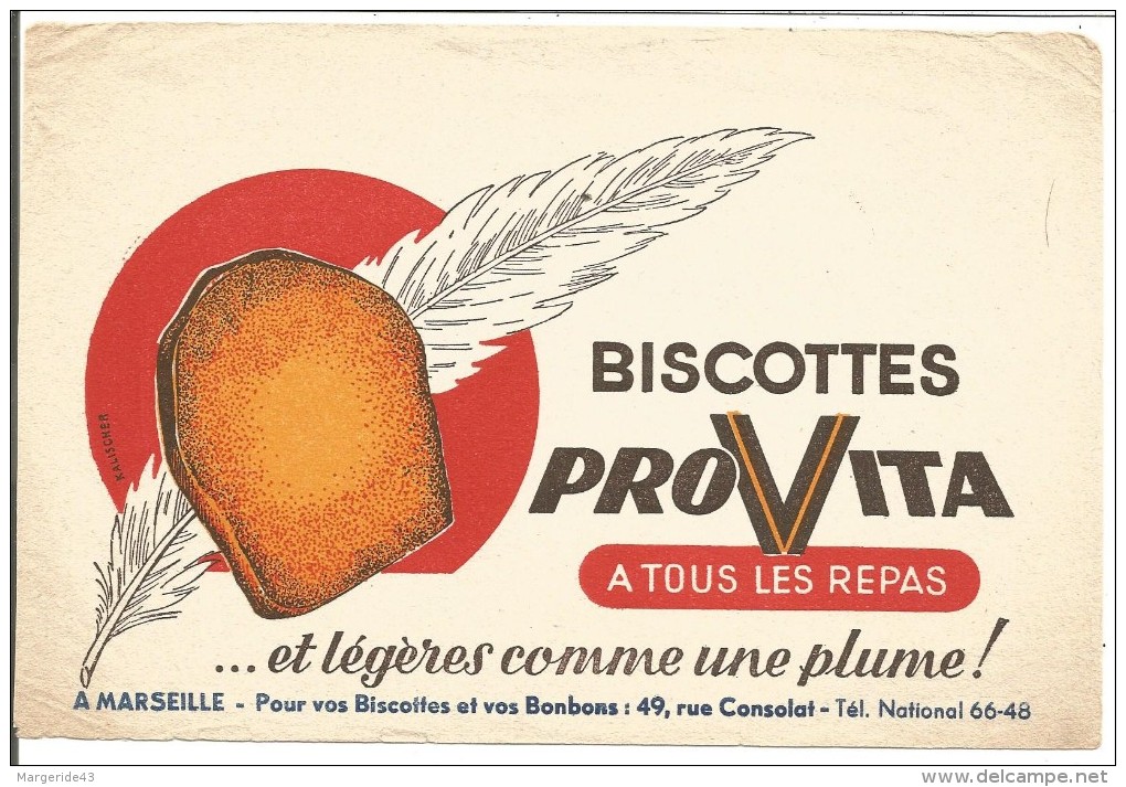 BUVARD BISCOTTES PROVITA à MARSEILLE - Other & Unclassified