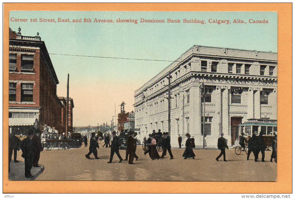 Calgary Alta 1st St 1910 Postcard - Calgary