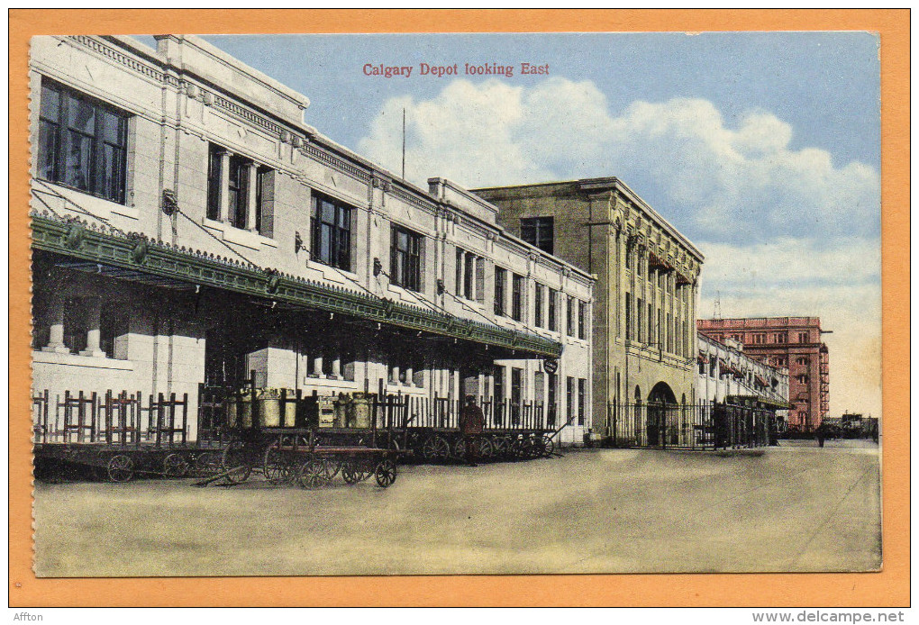 Calgary Alta Railroad Depot 1910 Postcard - Calgary