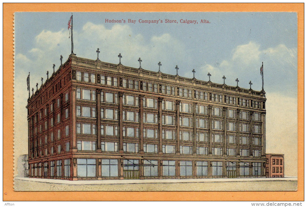 Calgary Alta Hudsons Bay Company Store 1910 Postcard - Calgary