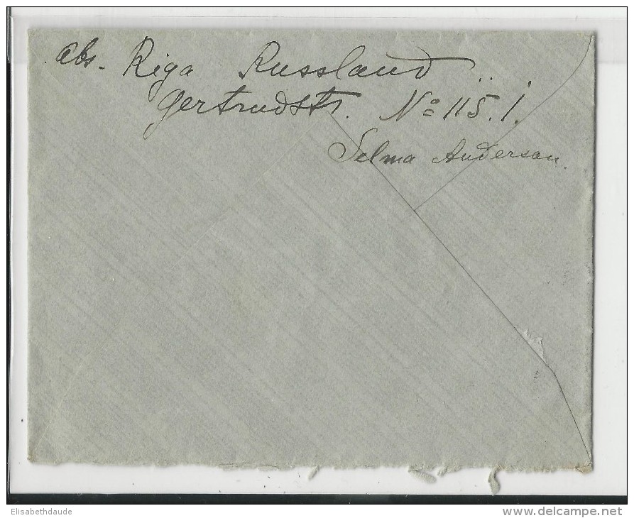 LETTONIE ADMINISTRATION RUSSE - 1913 - ENVELOPPE De RIGA Pour GRENOBLE - Lettland