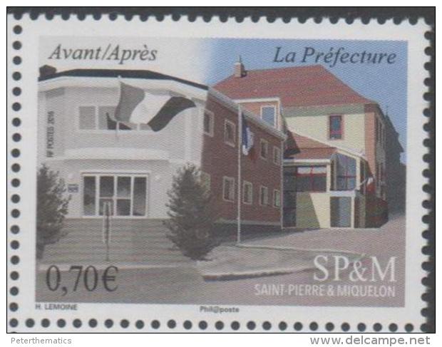 ST. PIERRE ET MIQUELON, 2016, MNH, PREFECTURE, BUILDINGS,FLAGS,  1v - Otros & Sin Clasificación