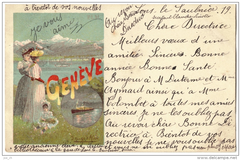 CPA Schweiz/Suisse: Genève, F. Hugo D'Alési, 1903, 2 Scans - D'Alési, Hugo