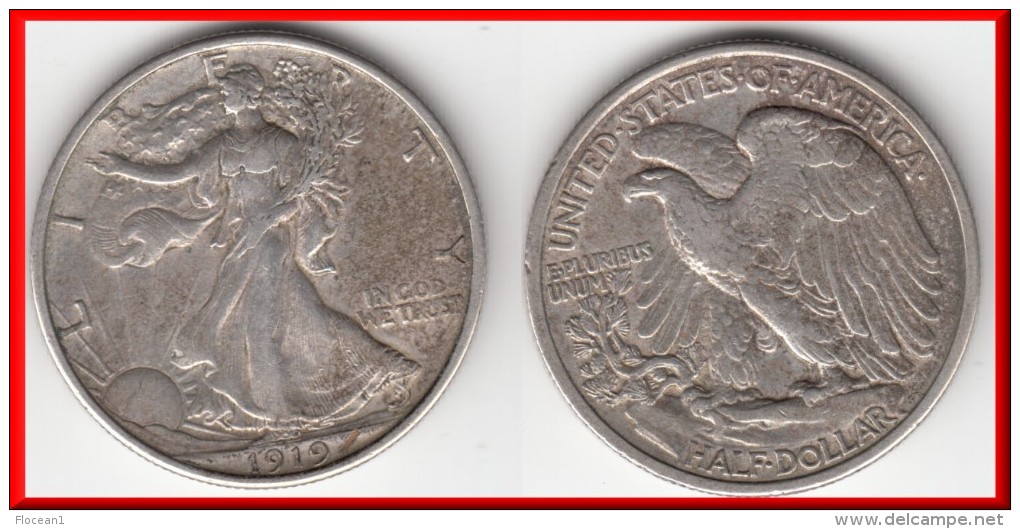 **** USA - UNITED STATES - ETATS-UNIS - HALF DOLLAR 1919 LIBERTY - SILVER - ARGENT **** EN ACHAT IMMEDIAT !!! - 1916-1947: Liberty Walking (Libertà Che Cammina)