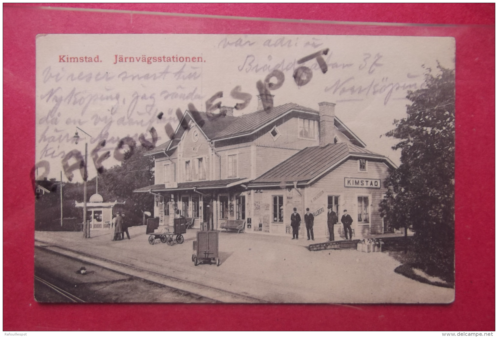 Cp Rare Kimstad  Jarnvagsstationen - Schweden