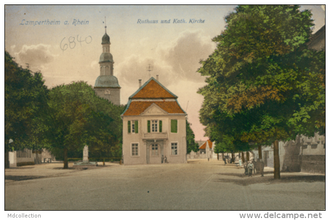 DE LAMPERTHEIM / Rathaus Und Katholische Kirche / CARTE COULEUR - Lampertheim
