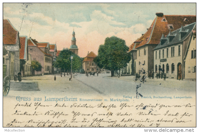 DE LAMPERTHEIM / Römerstrasse Mit Marktplatz / CARTE COULEUR - Lampertheim