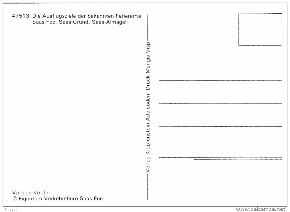 SAAS FEE , SAAS GRUND, SAAS ALMAGELL : "Die Ausflugsziele Der Bekannten Ferienorte" (avec Noms Des Sommets) - Saas-Almagell