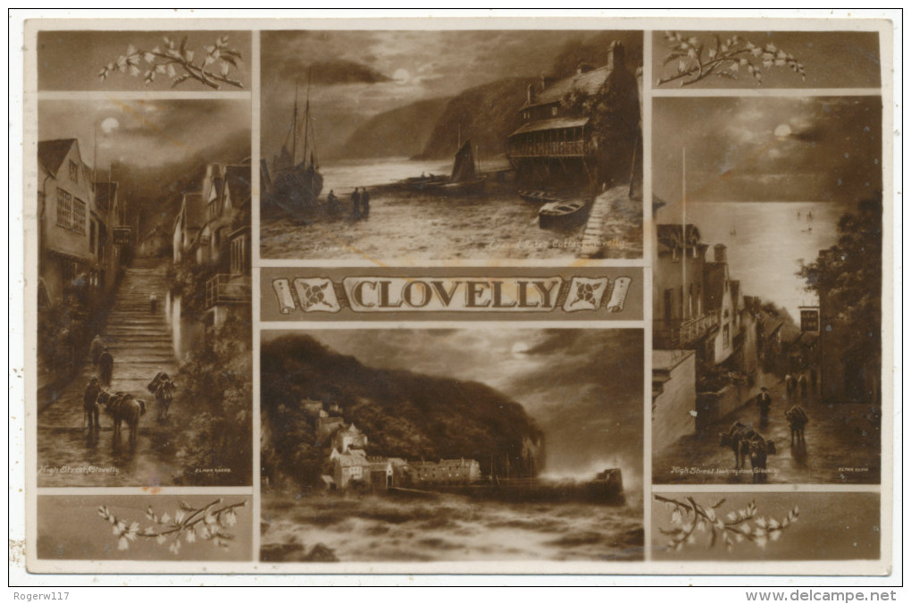 Clovelly Multiview, 1937 Postcard - Clovelly