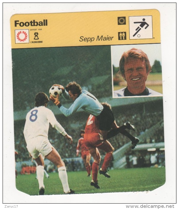 Fiche Illustree Documentée Football GOAL SEPP MAIER GARDIEN DE BUT  ALLEMAGNE EDITIONS RENCONTRE 1977 Footballeur Foot - Sport