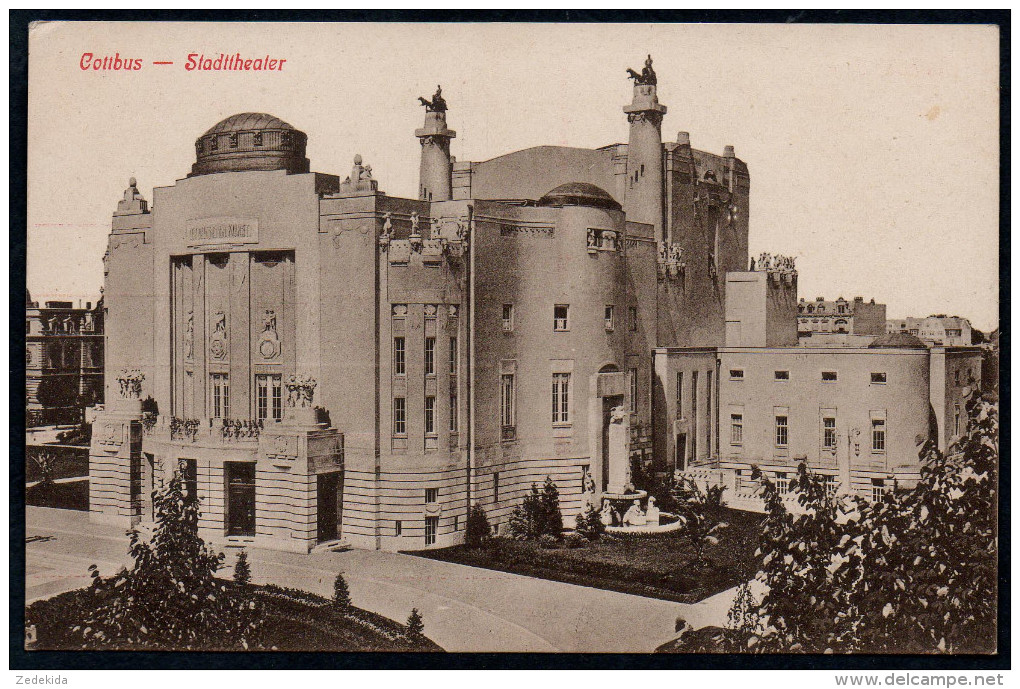 5118 - Alte Ansichtskarte - Stadttheater Cottbus - Hermann Seibt Meißen - 1918 - Cottbus