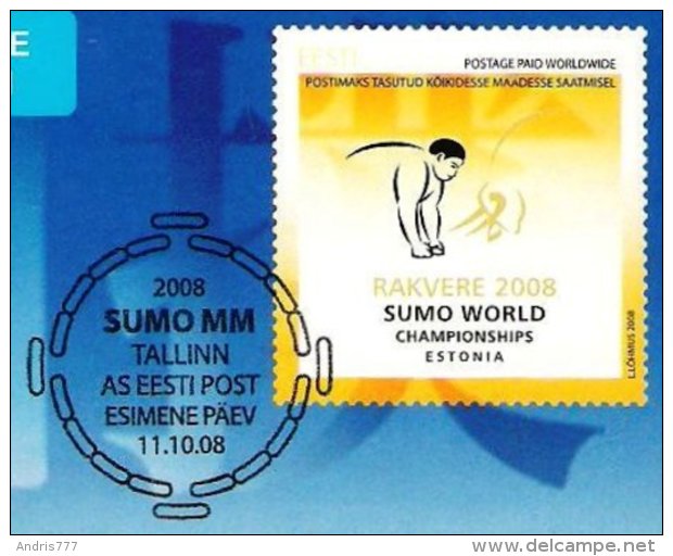 Estonia Estland Estonie 2008 Prepaid Postcard (No48) Sumo World Championships In Rakvere (addressed) - Estonia