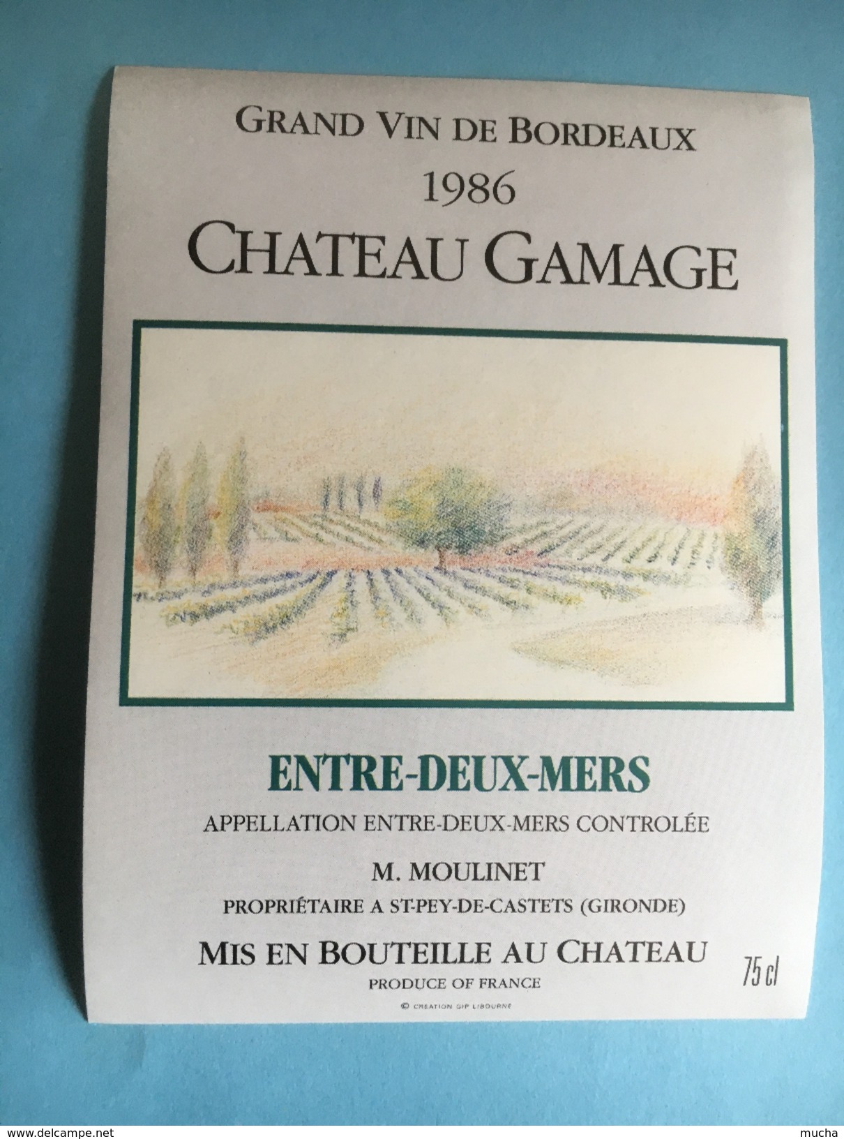 1138 -  Château Gamage 1986  Entre-deux-mers - Bordeaux