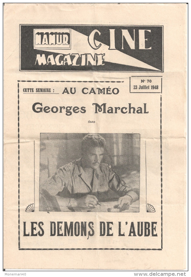 CINÉ NAMUR - MAGAZINE (N° 70 du 23 juillet 1948) - 8 PAGES.