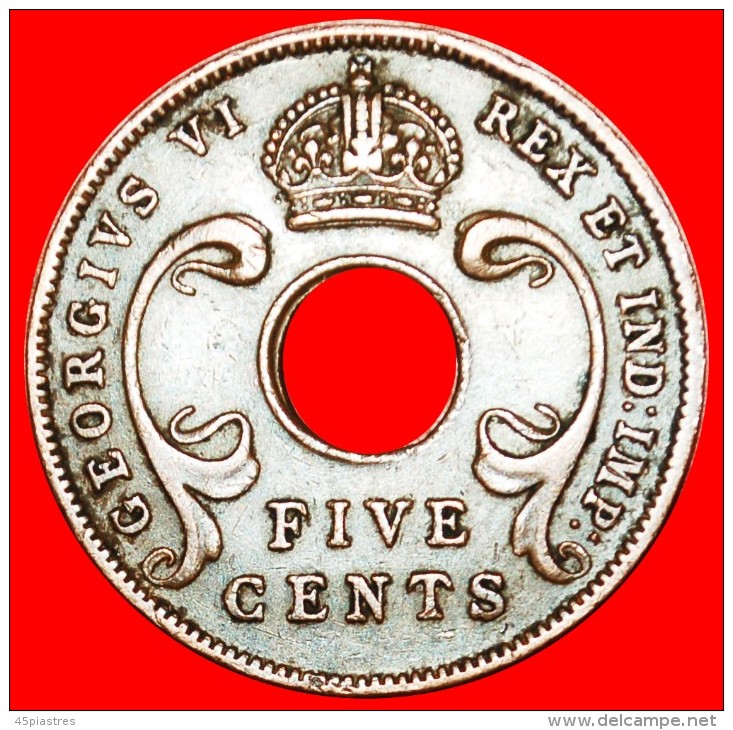 • GREAT BRITAIN HOLE: EAST AFRICA ★ 5 CENTS 1942!  LOW START &#9733; NO RESERVE! WWII (1939-1945) George VI (1937-1952) - Colonie Britannique